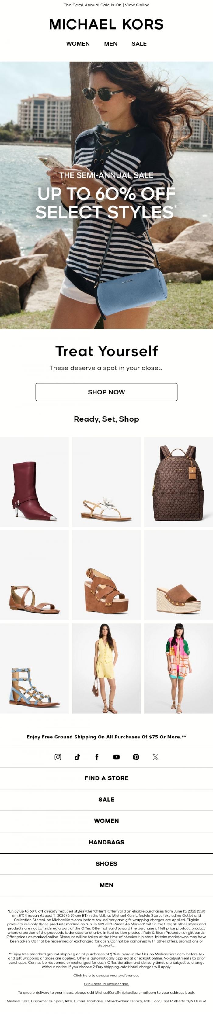 Email Design Inspiration from Michael Kors, Make It Yours For Up To 60% Off