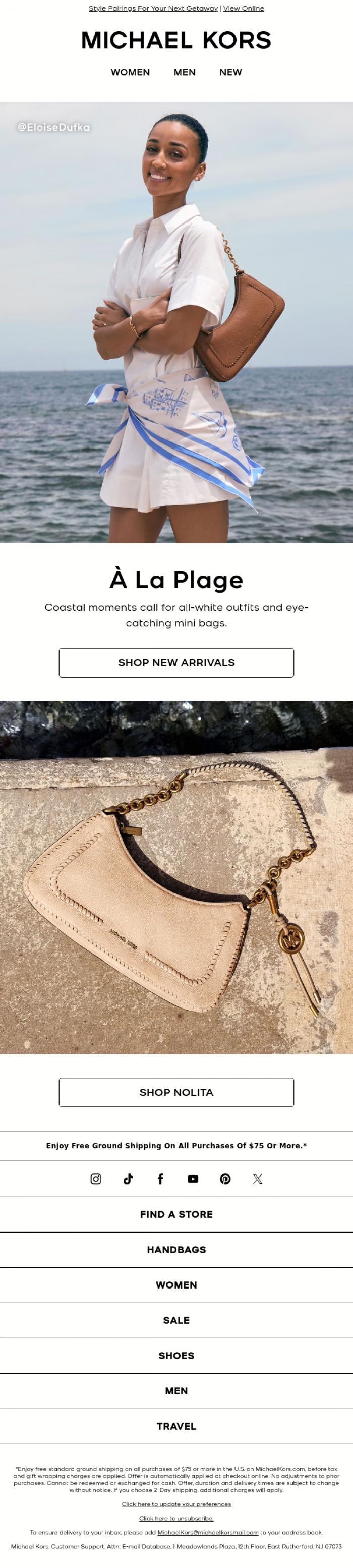 Email Design Inspiration from Michael Kors, Going On Vacation? Open This First