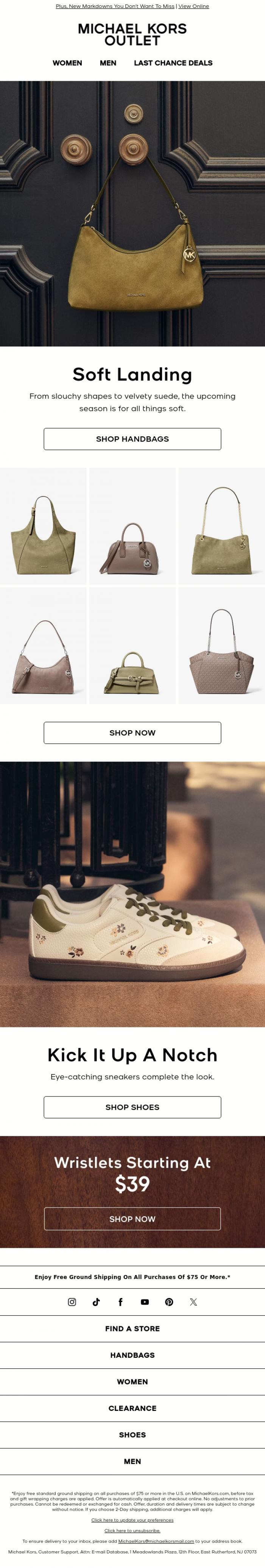 Email Design Inspiration from Michael Kors, Easy Styles For Transitioning Between Seasons