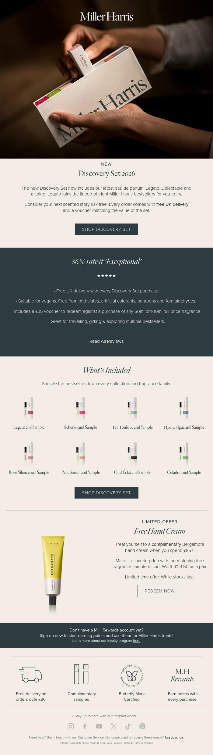 Email Design Inspiration from Miller Harris, Meet our new Discovery Set