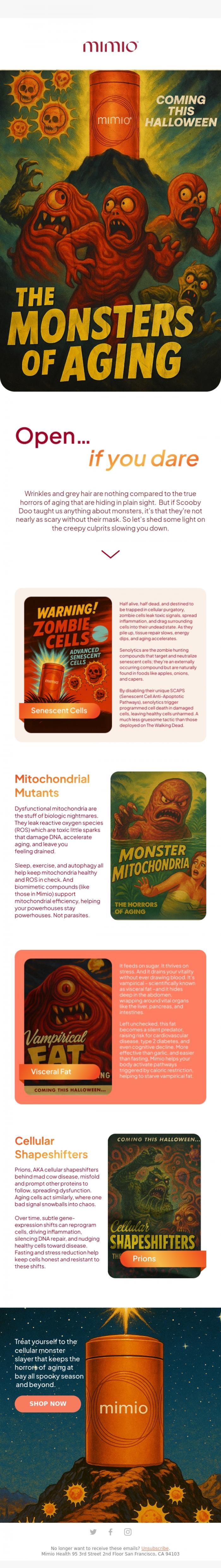 Email Design Inspiration from Mimio Health, Learn what horrors are lurking in your body