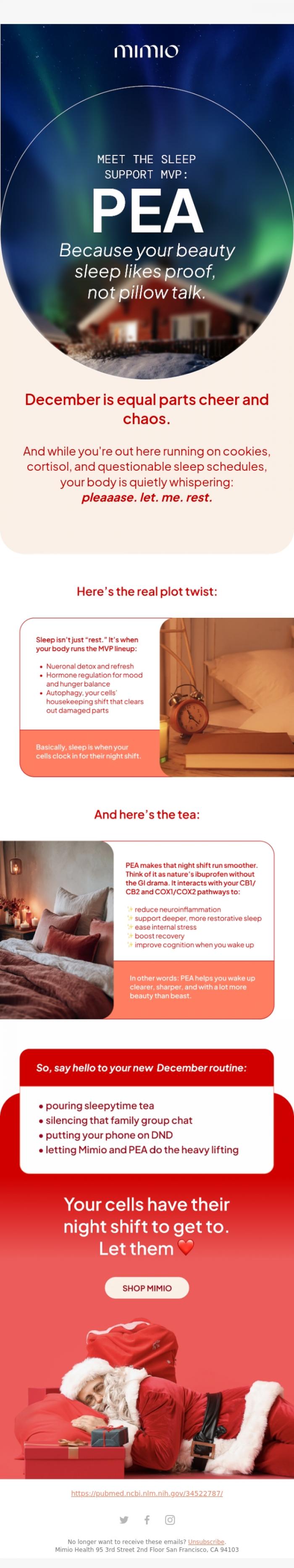 Email Design Inspiration from Mimio Health, The sleep support you've totally been sleeping on