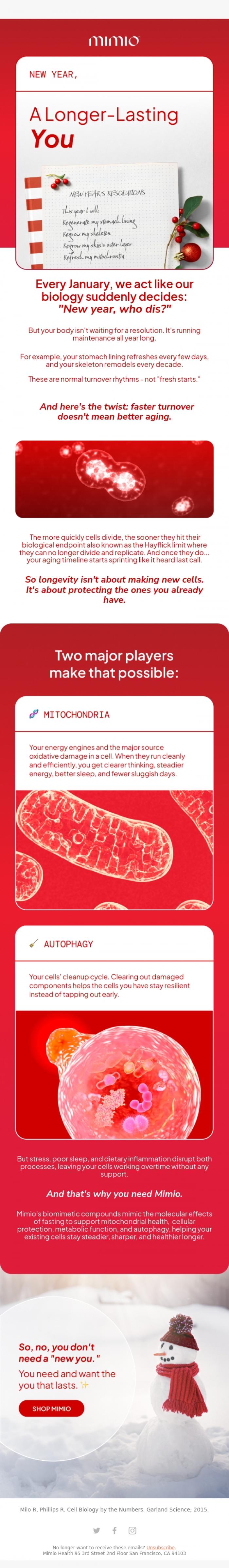 Email Design Inspiration from Mimio Health, The anti-aging secret hiding in plain sight