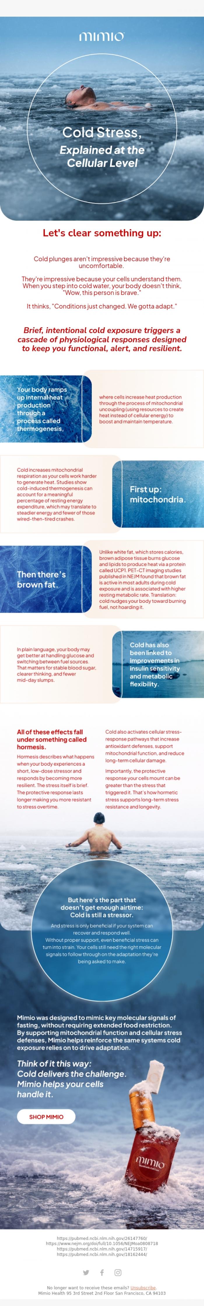 Email Design Inspiration from Mimio Health, Ice, Ice, Metabolism