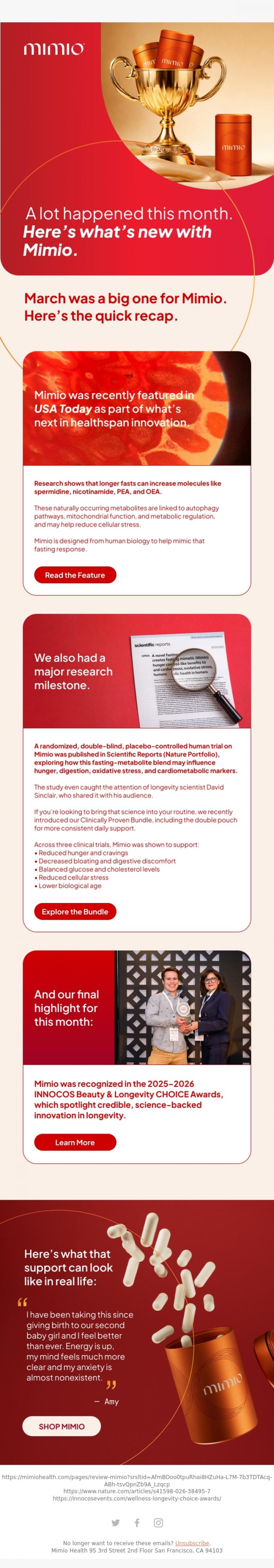 Email Design Inspiration from Mimio Health, March in review