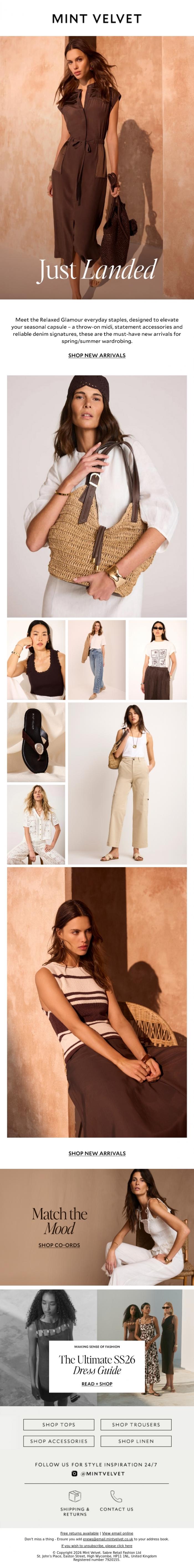 Email Design Inspiration from Mint Velvet, Just landed