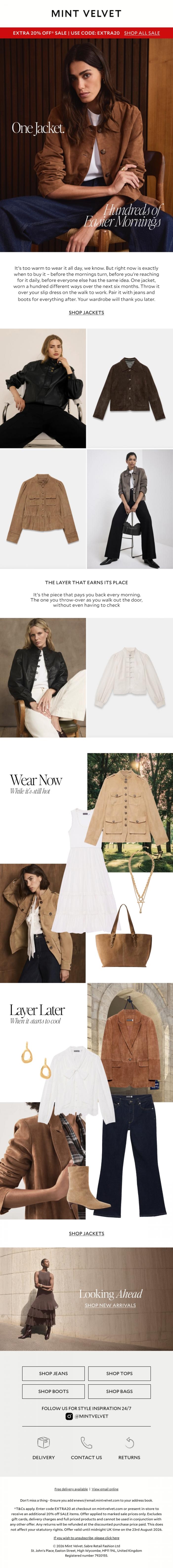 Email Design Inspiration from Mint Velvet, The layer that earns its place