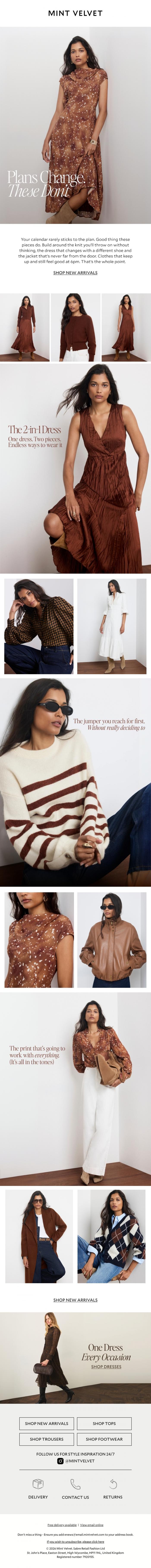 Email Design Inspiration from Mint Velvet, Plans change. These don't