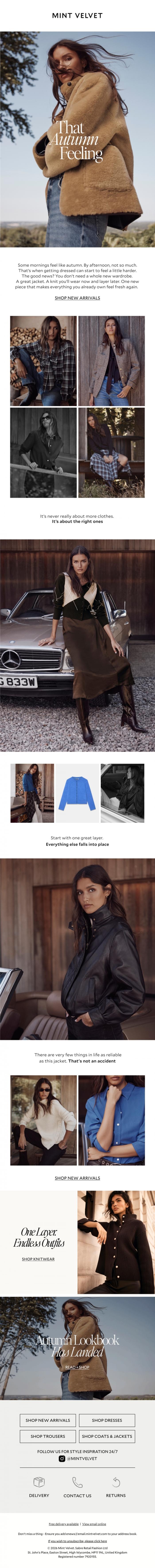 Email Design Inspiration from Mint Velvet, That autumn feeling
