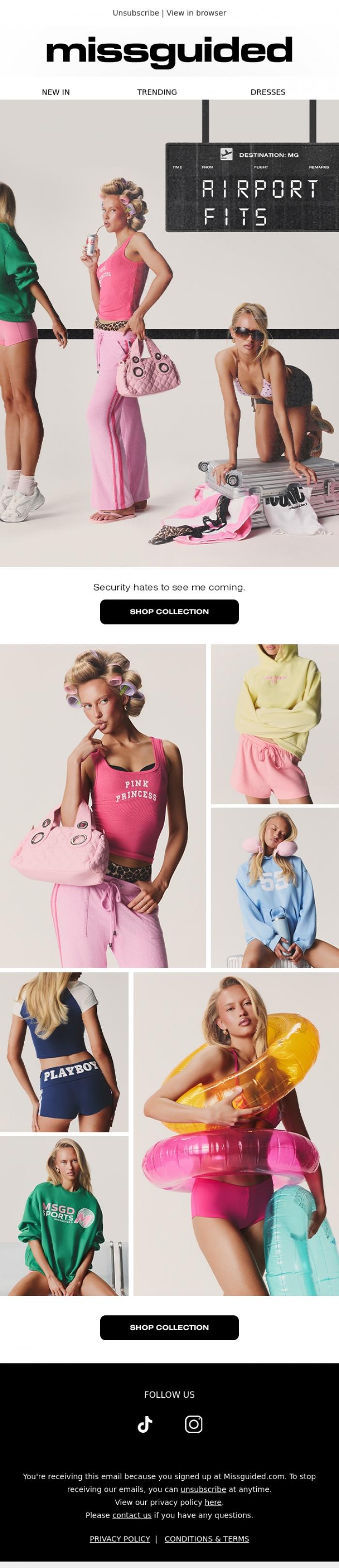 Email Design Inspiration from MISSGUIDED, Destination: MG ✈️