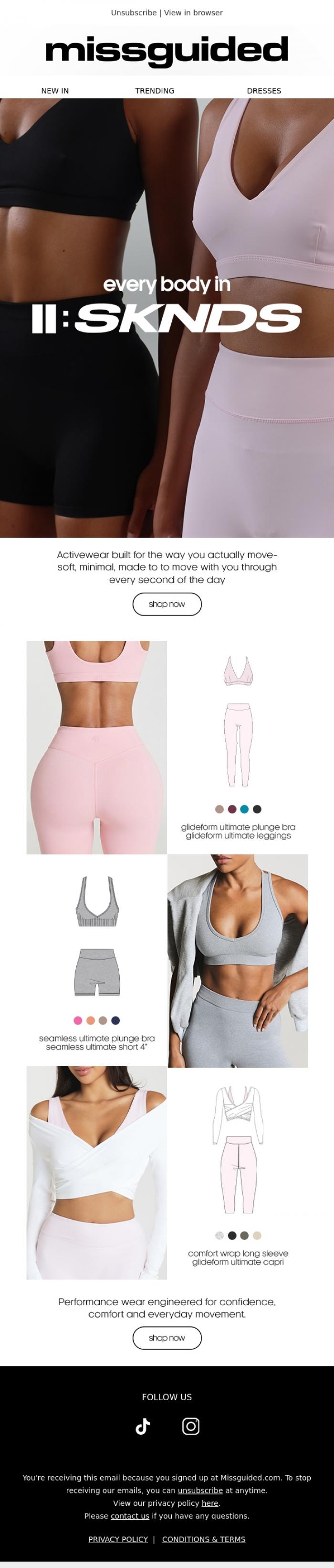 Email Design Inspiration from MISSGUIDED, Introducing 11SKNDS