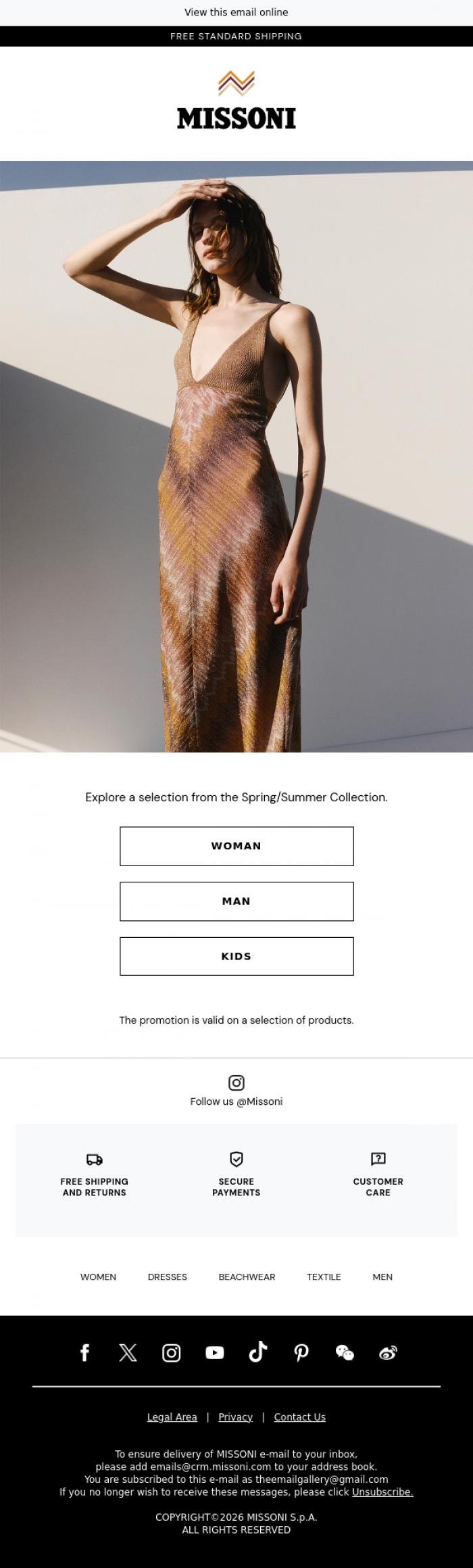 Email Design Inspiration from Missoni, The sales have started | Up to 30% off