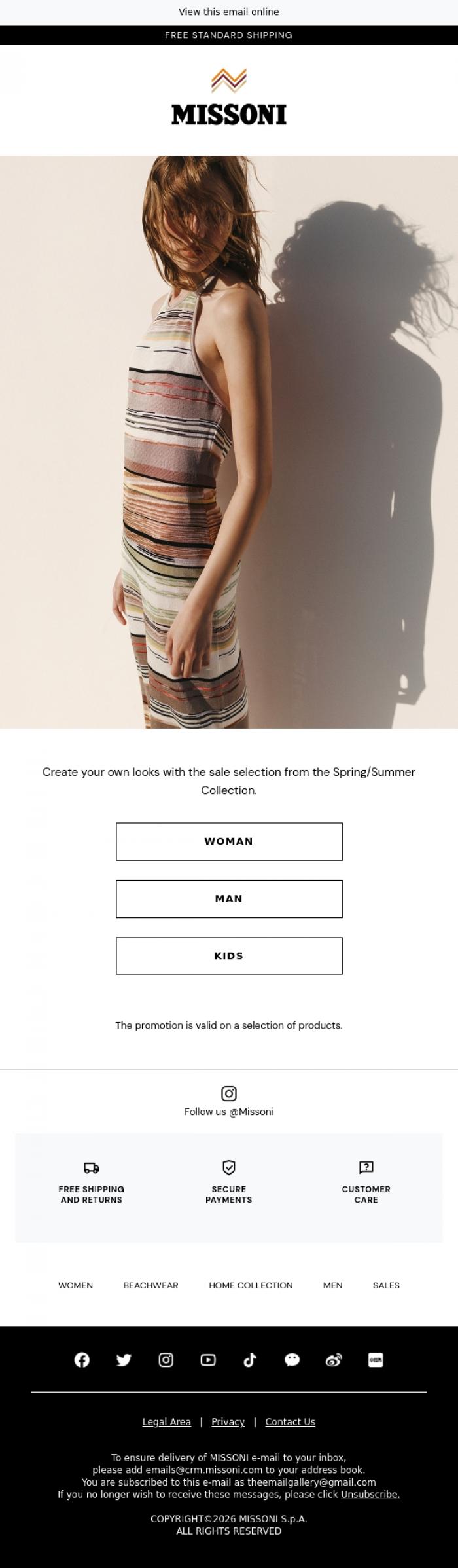 Email Design Inspiration from Missoni, Discover the sales selection | up to 30% off