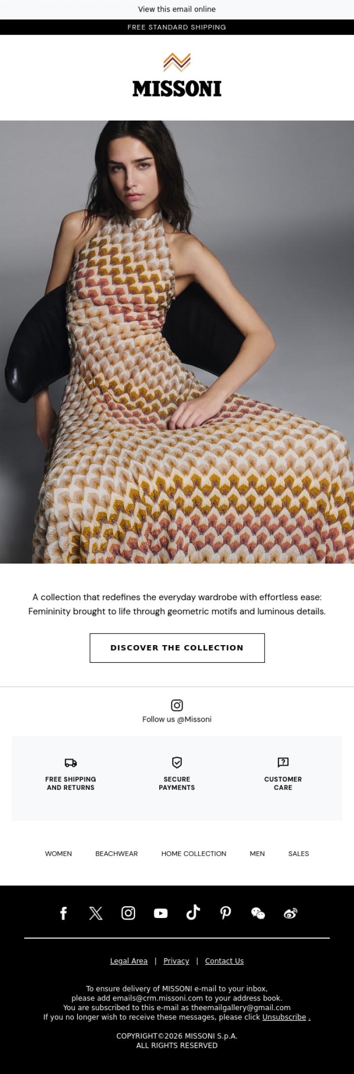 Email Design Inspiration from Missoni, Fall Winter 2026 Collection