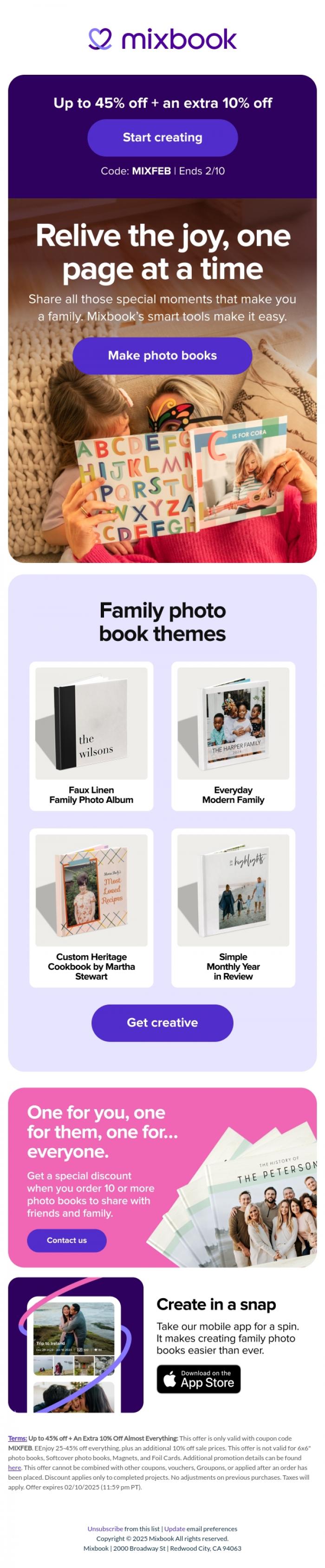 Email Design Inspiration from Mixbook, Turn family moments into lasting treasures 💝