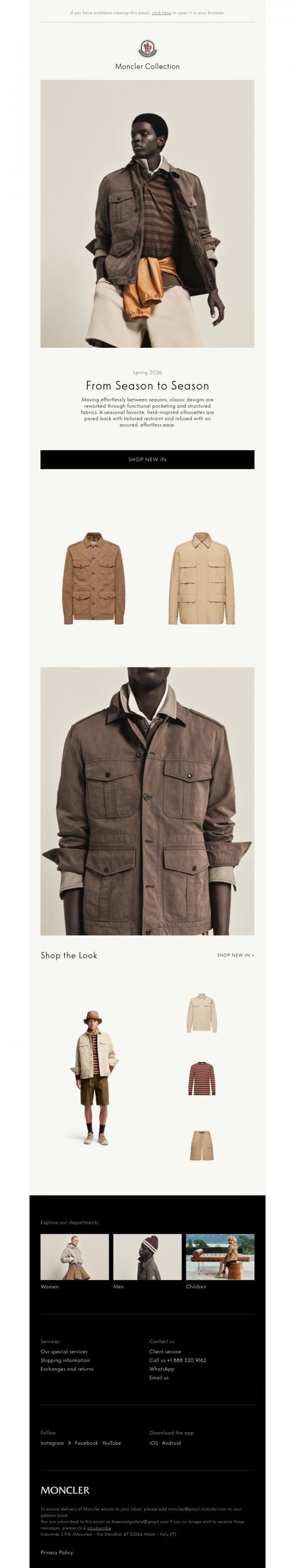 Email Design Inspiration from Moncler, From Season to Season