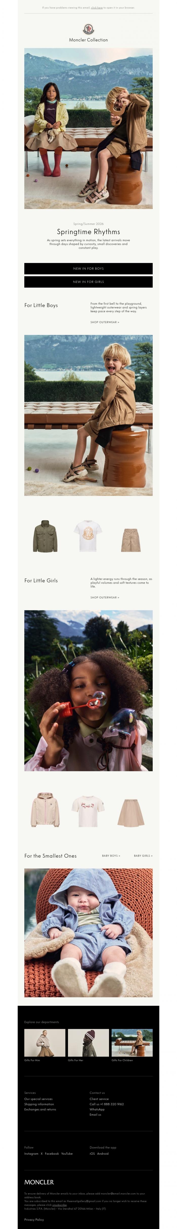 Email Design Inspiration from Moncler, Springtime Rhythms