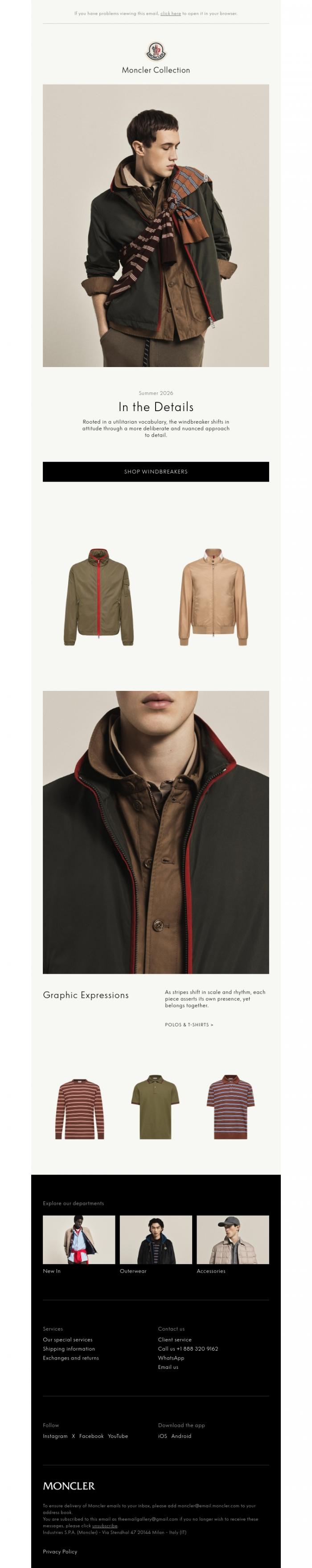 Email Design Inspiration from Moncler, In the Details