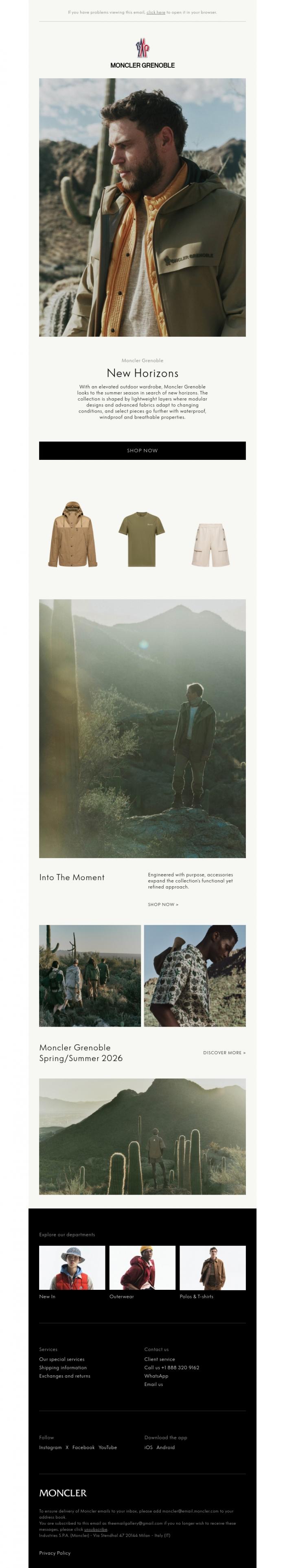 Email Design Inspiration from Moncler, Moncler Grenoble: New Horizons