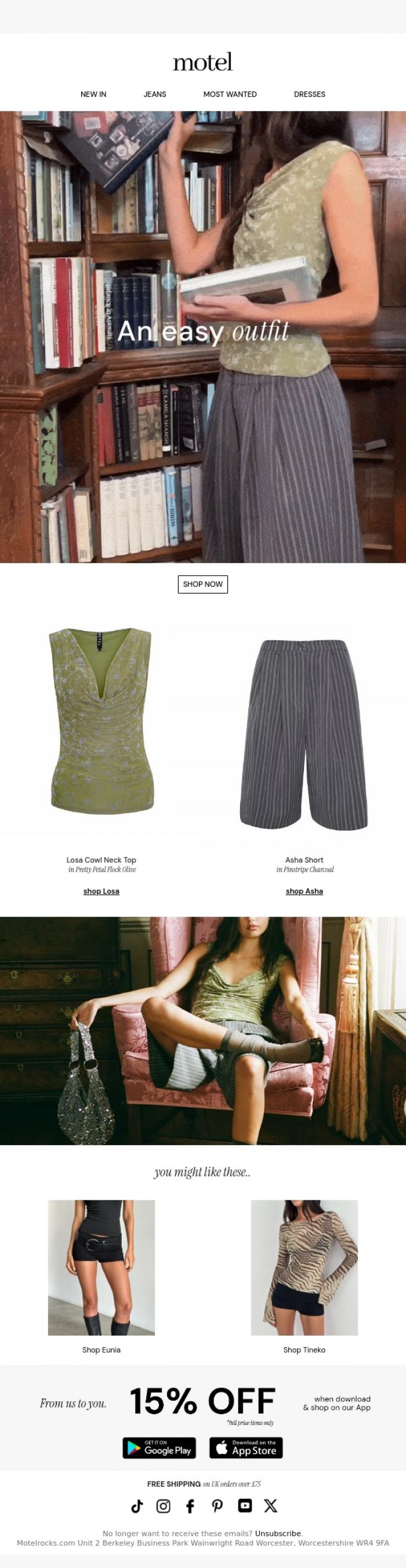Email Design Inspiration from MOTEL, Cute and popular 🫒