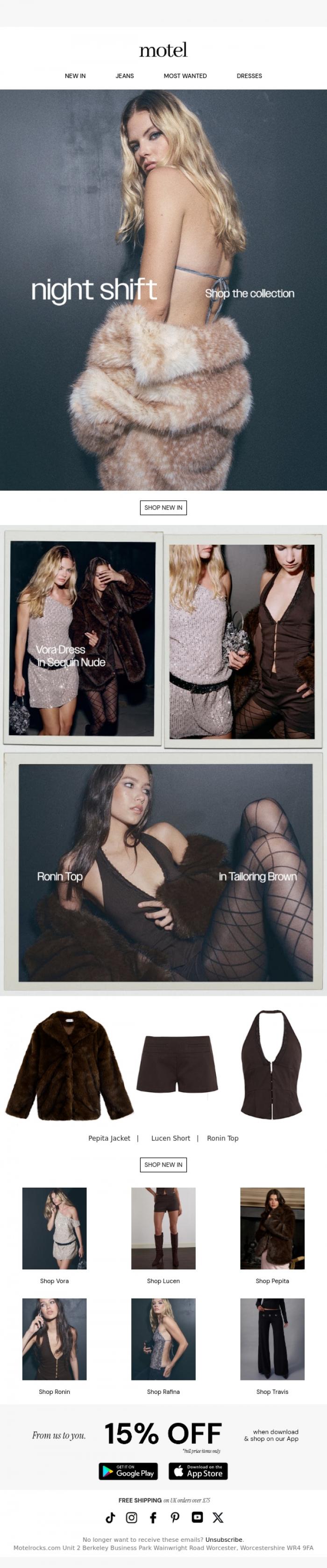 Email Design Inspiration from MOTEL, Party season has arrived
