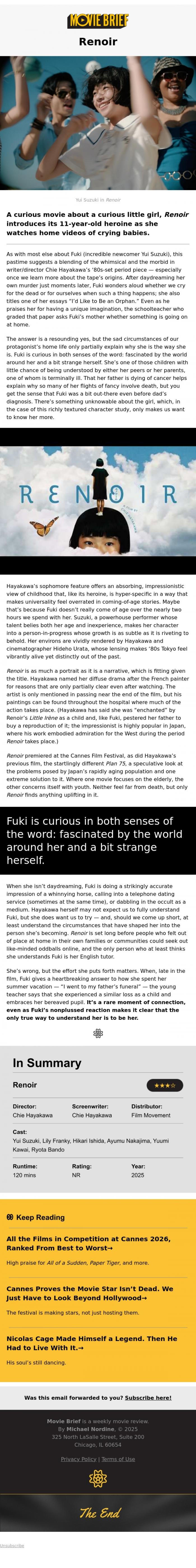Email Design Inspiration from Movie Brief, #94: Renoir
