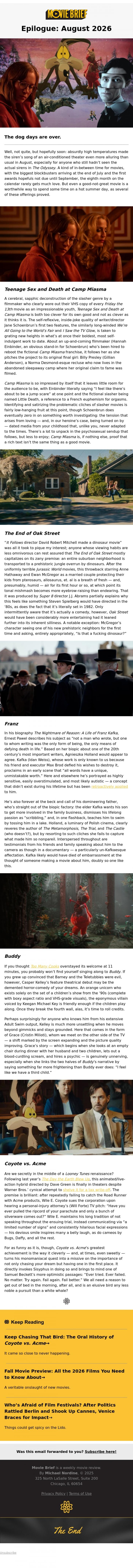 Email Design Inspiration from Movie Brief, Epilogue: August 2026