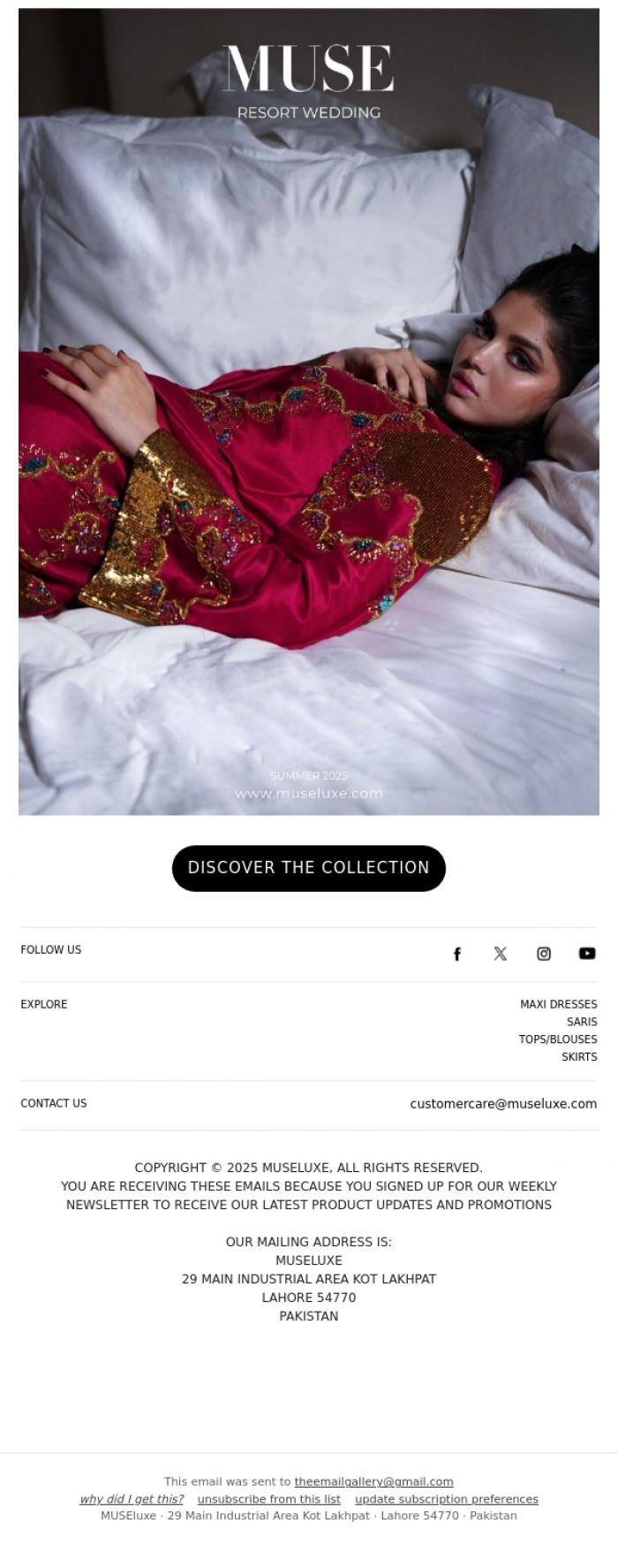 Email Design Inspiration from MUSE, RESORT WEDDING