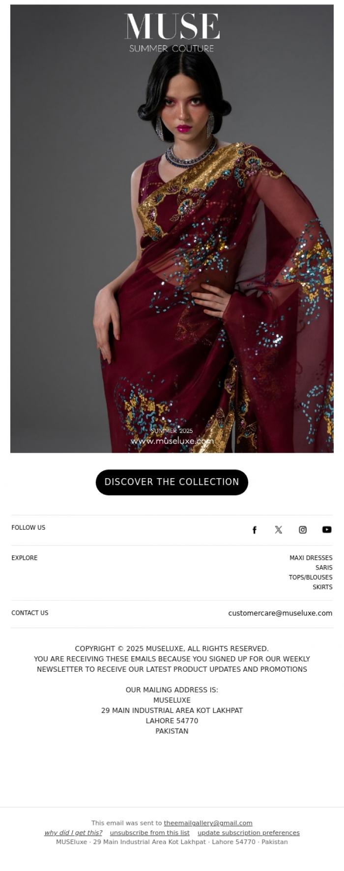 Email Design Inspiration from MUSE, SUMMER COUTURE