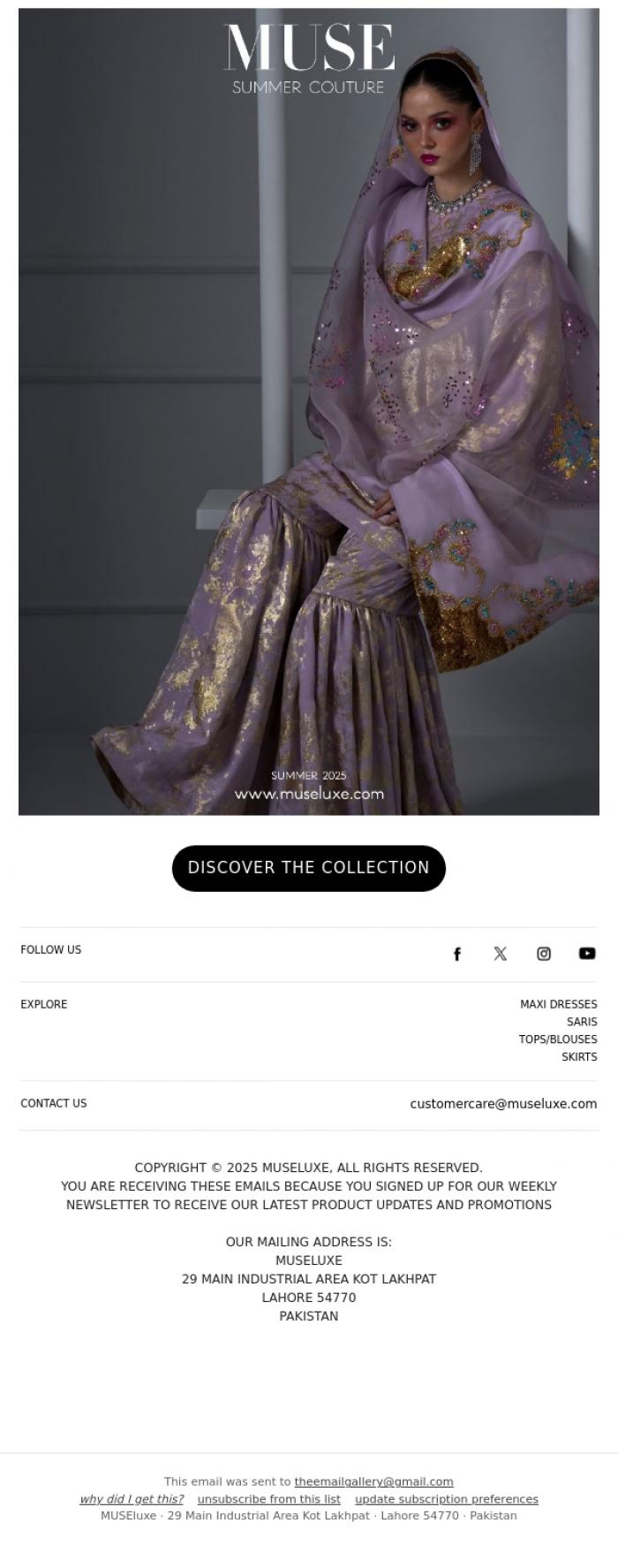 Email Design Inspiration from MUSE, SUMMER COUTURE