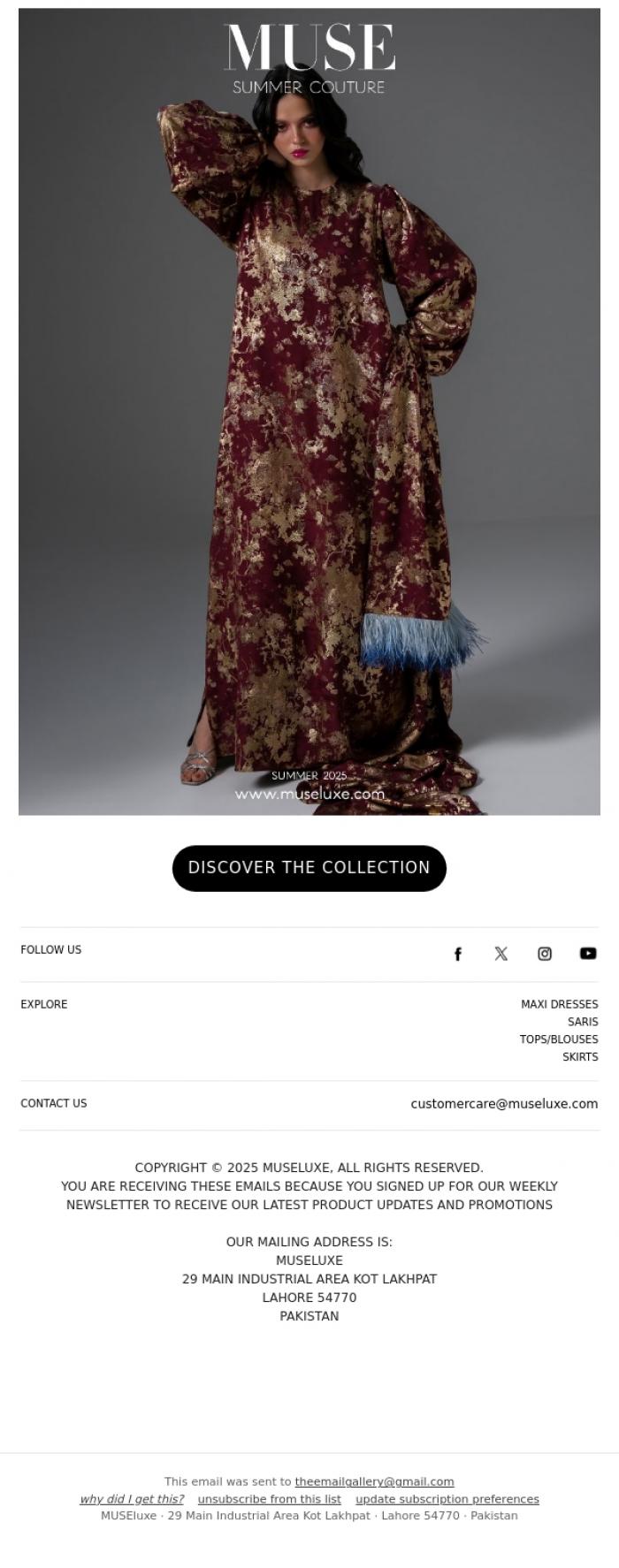Email Design Inspiration from MUSE, SUMMER COUTURE