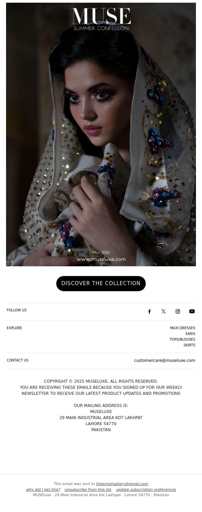 Email Design Inspiration from MUSE, SUMMER CONFESSION