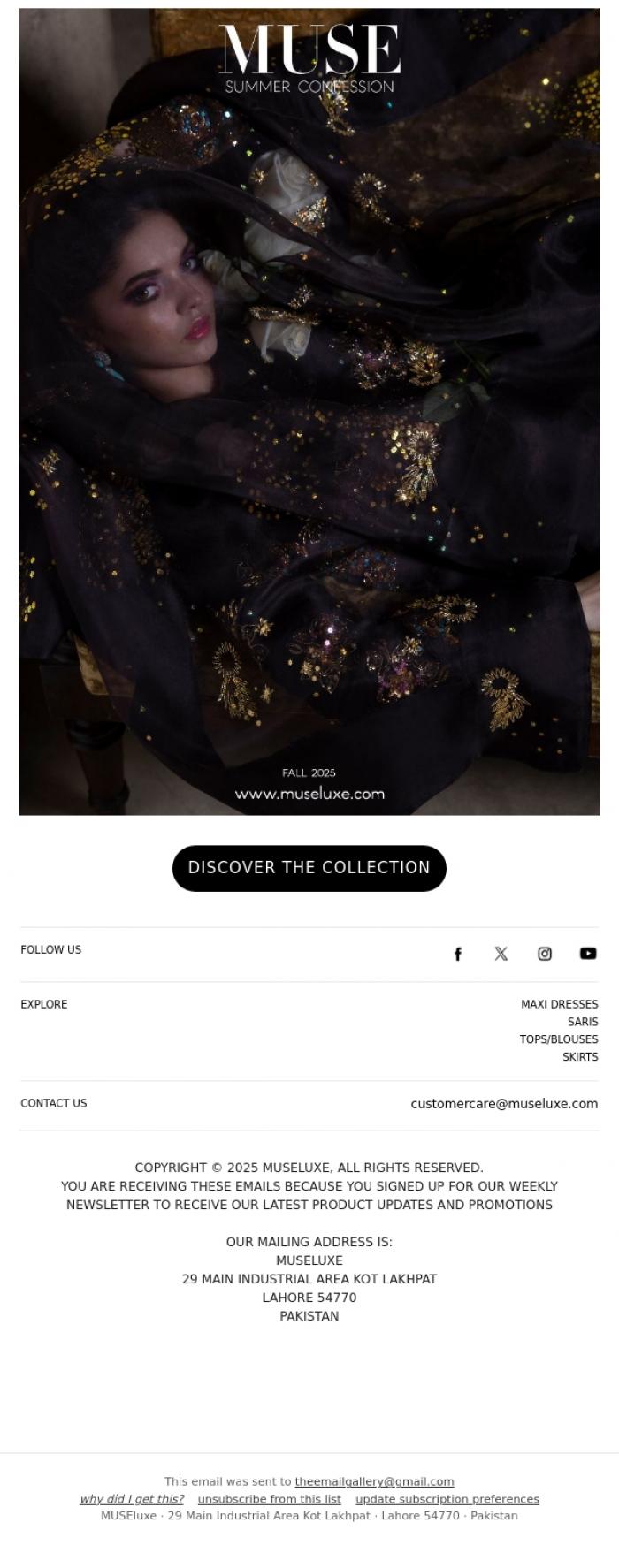 Email Design Inspiration from MUSE, SUMMER CONFESSION