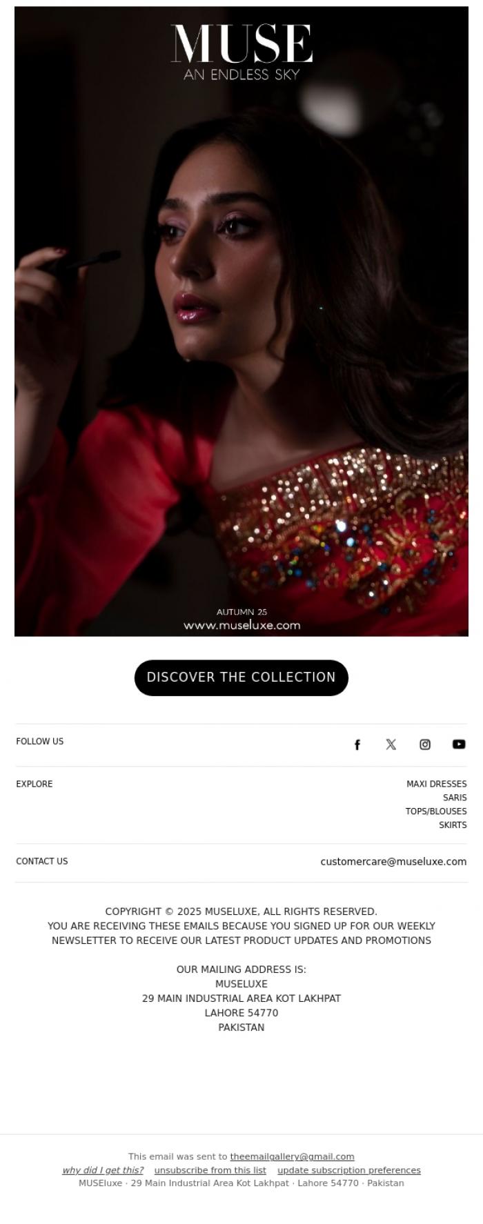 Email Design Inspiration from MUSE, AN ENDLESS SKY