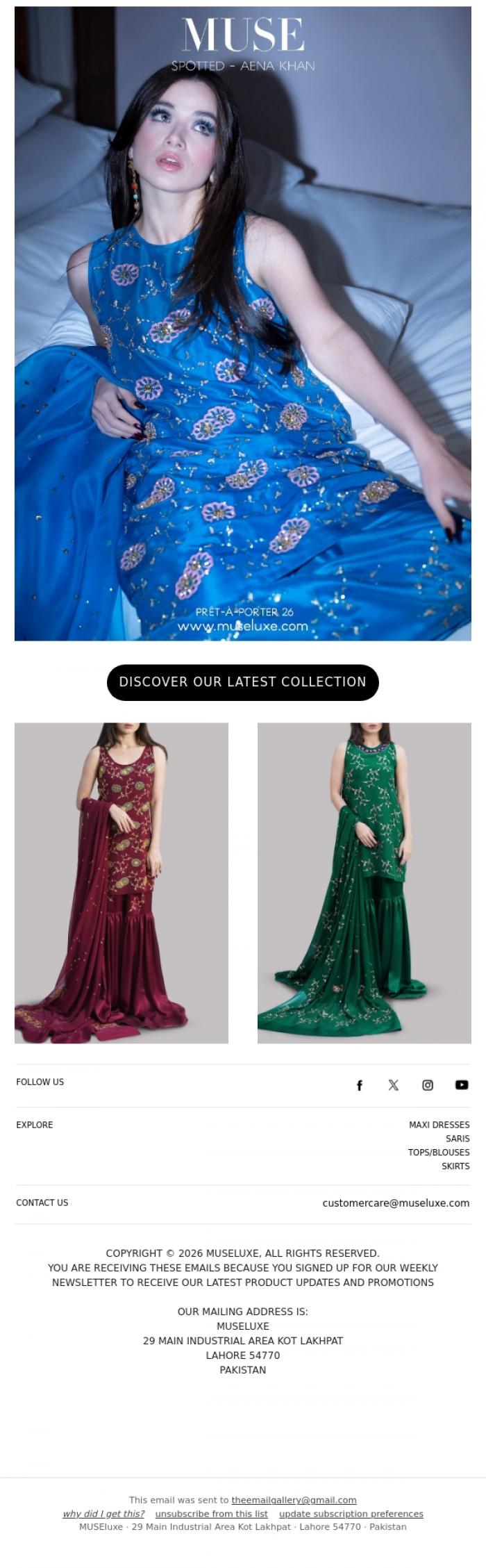 Email Design Inspiration from MUSE, SPOTTED - AENA KHAN