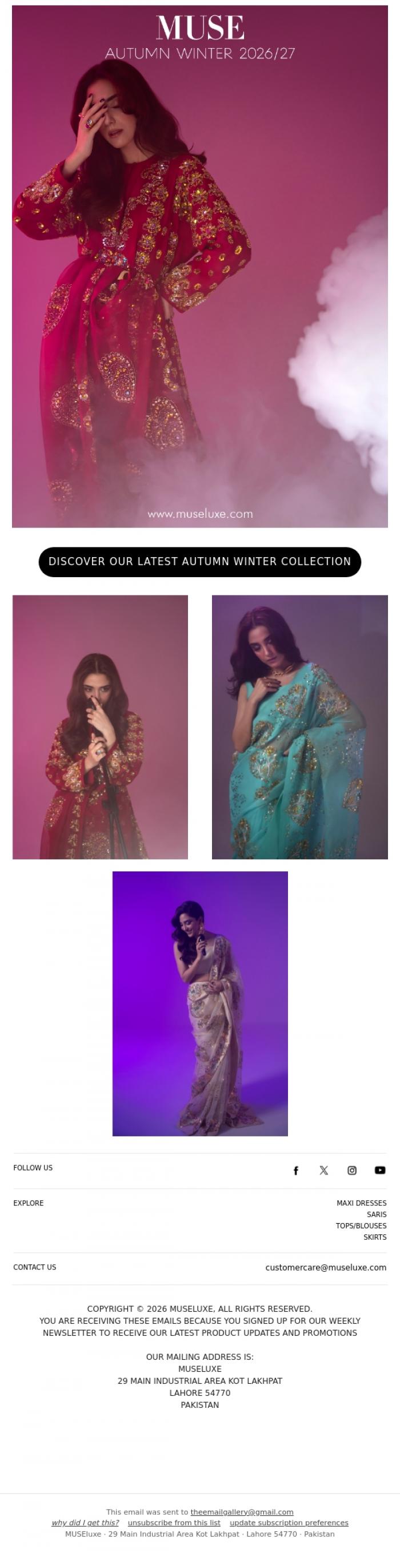 Email Design Inspiration from MUSE, AUTUMN - WINTER 2026/27