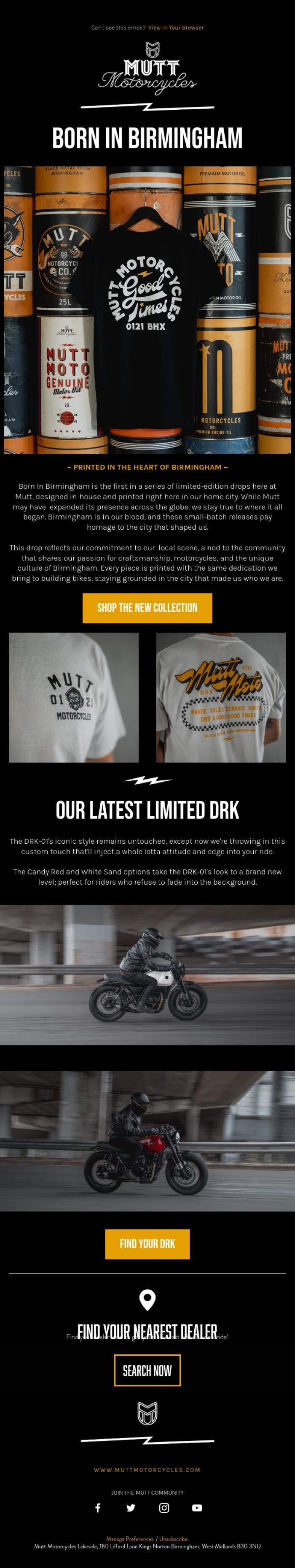 Email Design Inspiration from Mutt Motorcycles, A Limited Run ⚡️