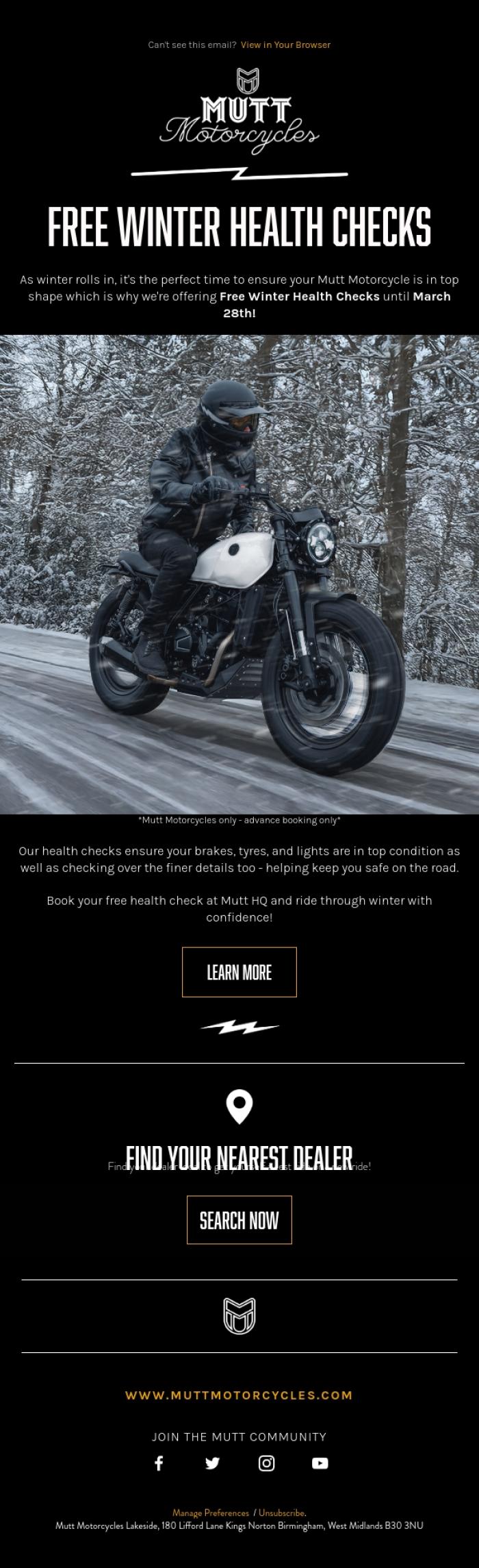 Email Design Inspiration from Mutt Motorcycles, Get Your Mutt Road Ready 🤘🏻