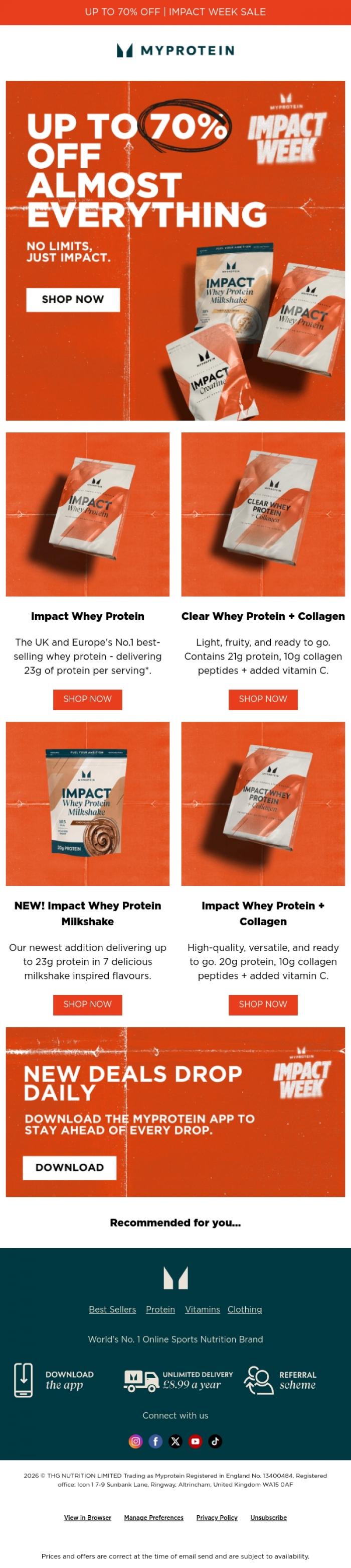 Email Design Inspiration from Myprotein, Impact Week is LIVE🔥 