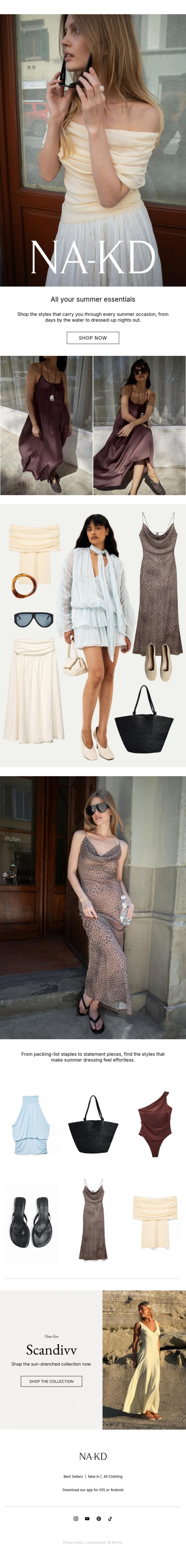 Email Design Inspiration from NA-KD.com, The Summer Shop