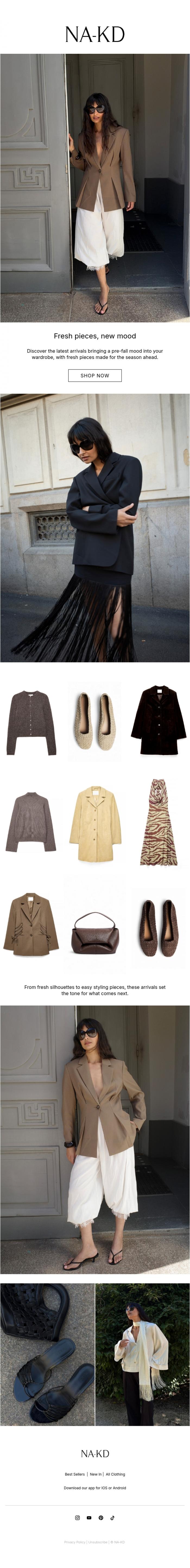 Email Design Inspiration from NA-KD.com, New In for Pre-Fall
