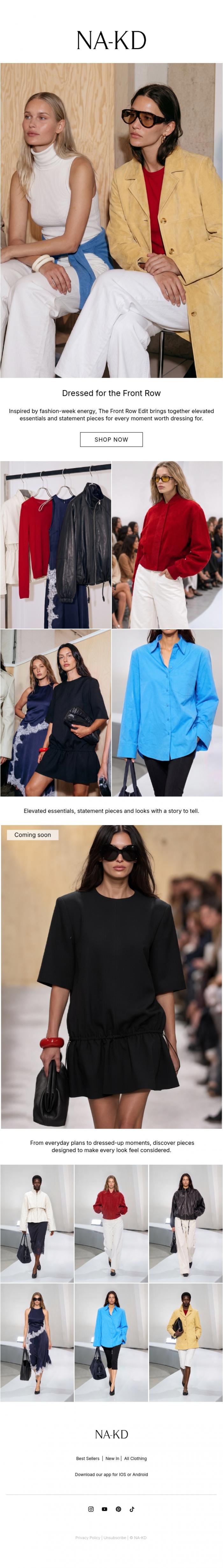 Email Design Inspiration from NA-KD.com, The Front Row Edit.