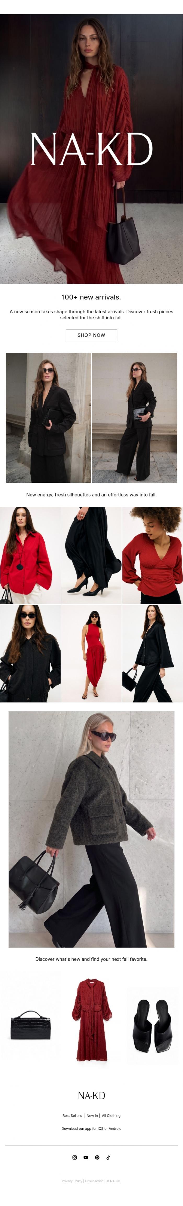Email Design Inspiration from NA-KD.com, 100+ new arrivals