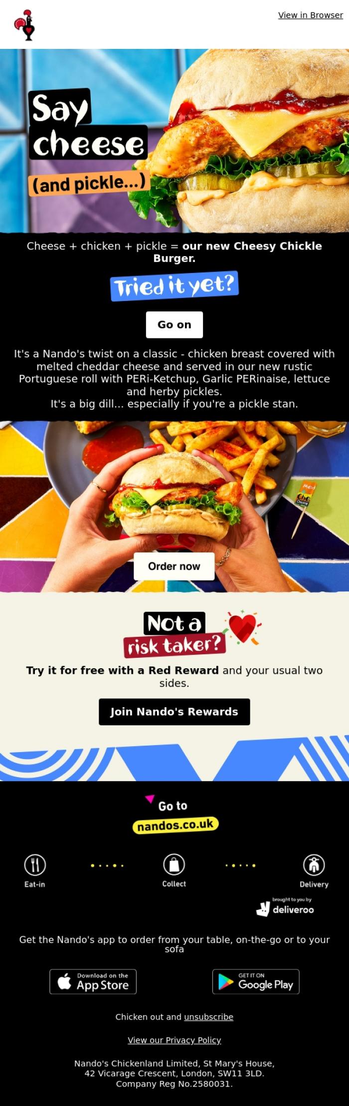 Email Design Inspiration from Nando's, We're not taking the pickle