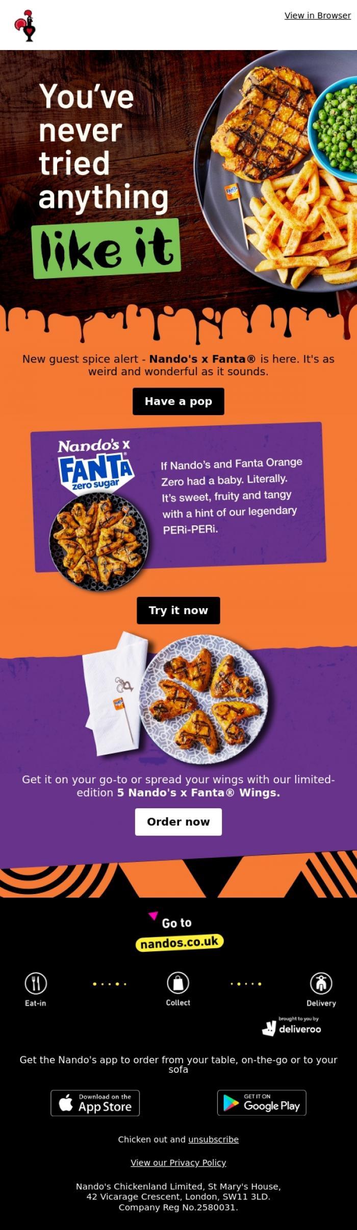 Email Design Inspiration from Nando's, Nando's x Fanta