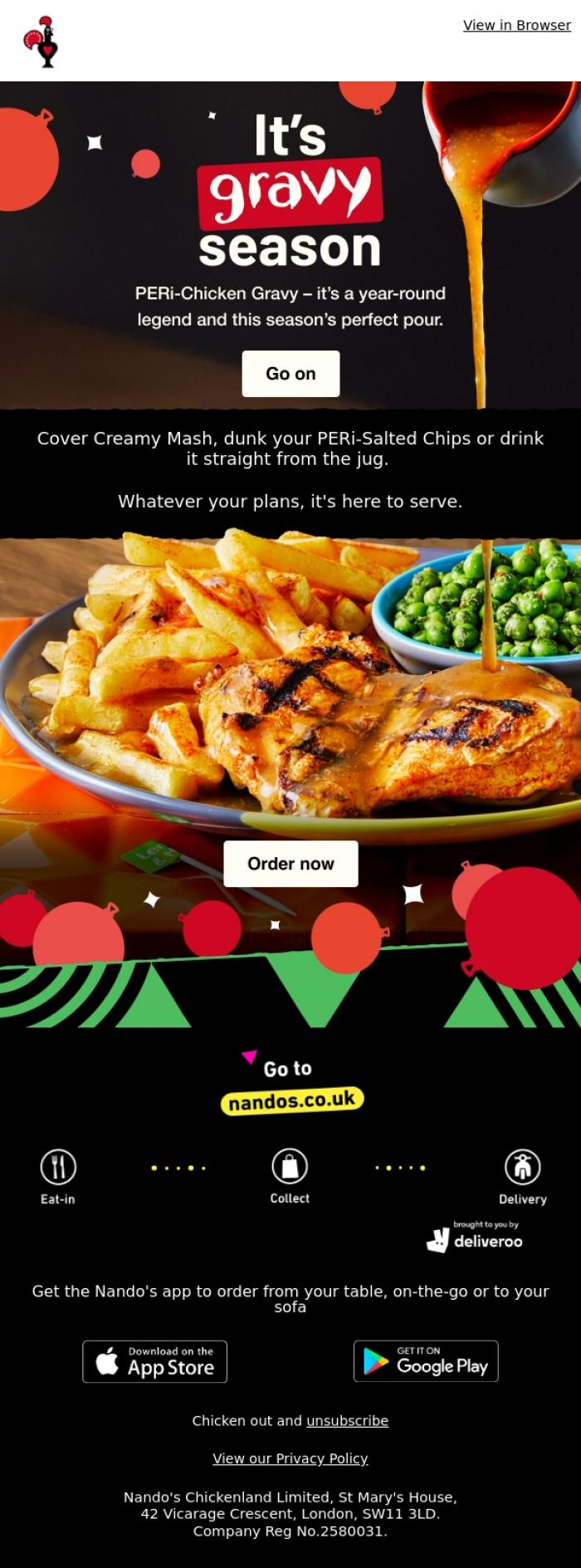 Email Design Inspiration from Nando's, Pour it up, pour it up