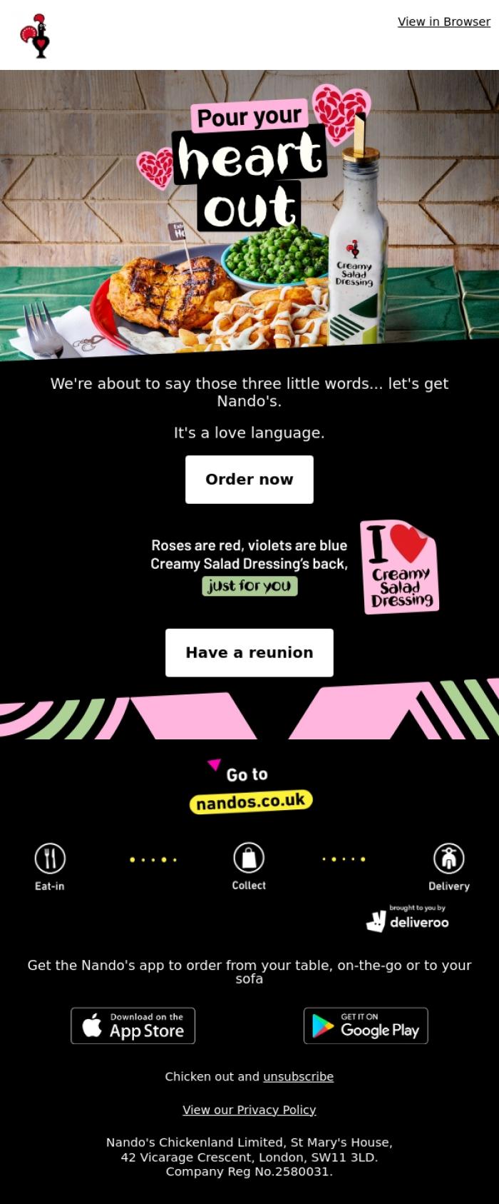Email Design Inspiration from Nando's, Extra Hot date?