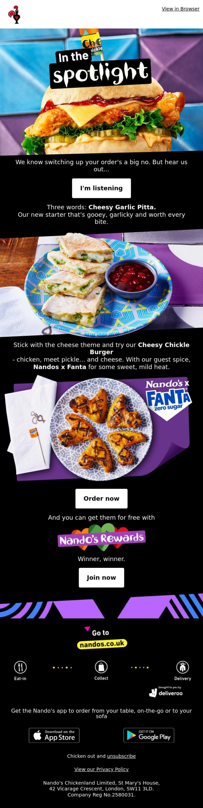 Email Design Inspiration from Nando's, What's hot