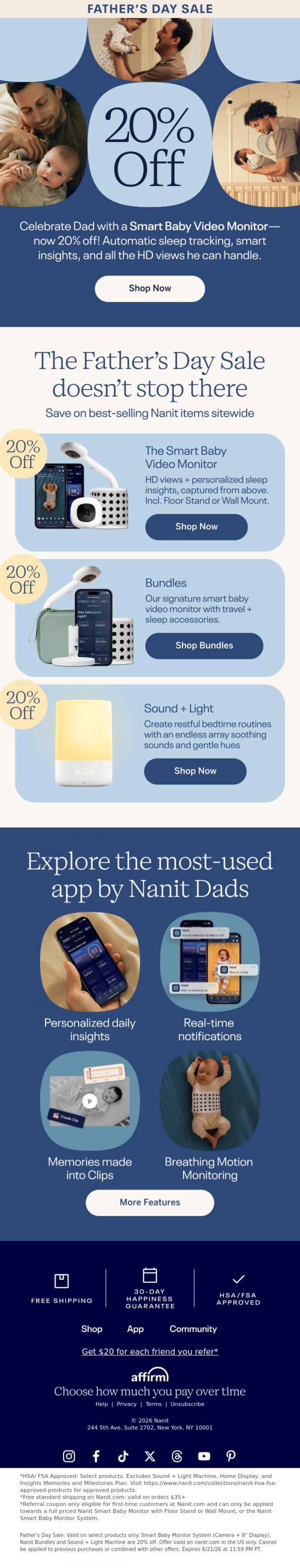Email Design Inspiration from Nanit, It's on: The Nanit Father's Day Sale
