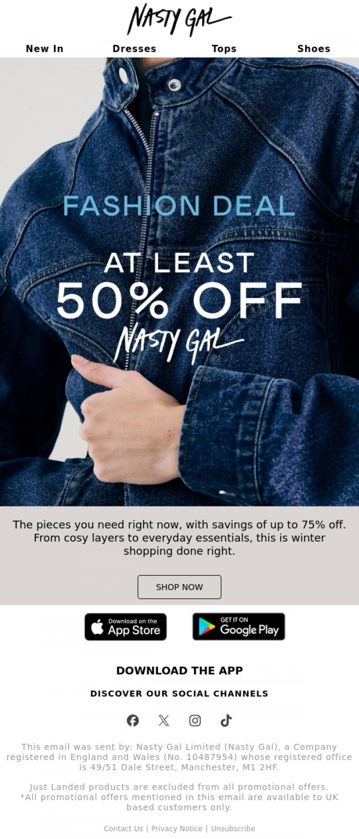 Email Design Inspiration from Nasty Gal, Weekend = Treat Yourself 😍✨